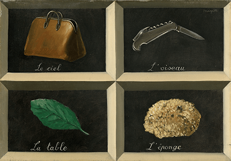 René Magritte, La clef des songes (The Key to Dreams), 1927. Staatsgalerie Moderner Kunst, Munich, Image: Banque d'Images, ADAGP / Art Resource, NY, Artwork: © 2021 C. Herscovici / Artists Rights Society (ARS), New York